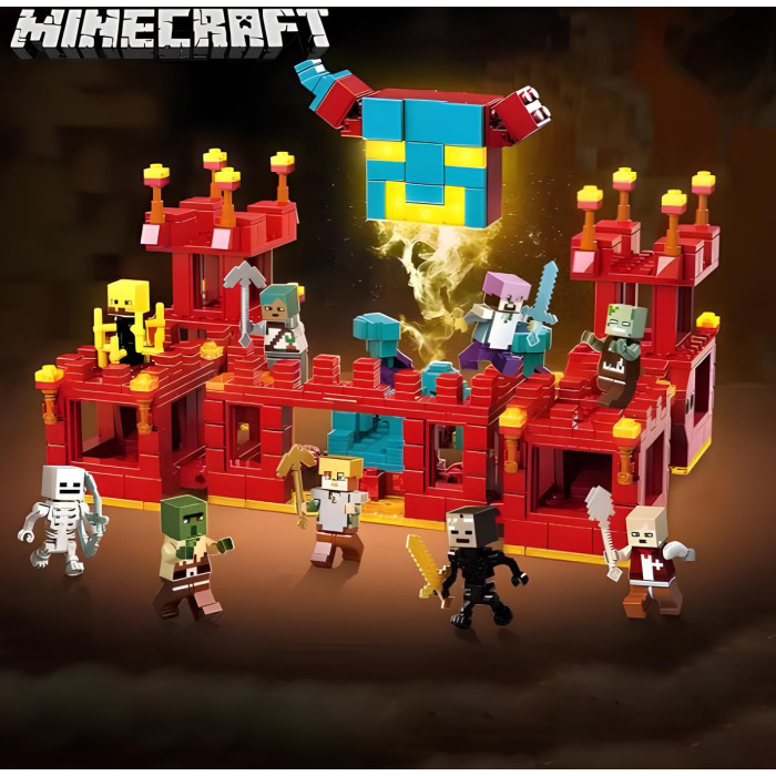 Конструктор Minecraft Вогняний Голем-Трансформер із блакитним LED-підсвічуванням