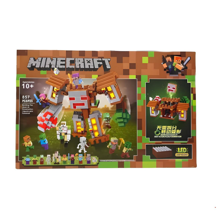 Велетенський конструктор Minecraft Залізний Голем-Титан із LED-підсвіткою