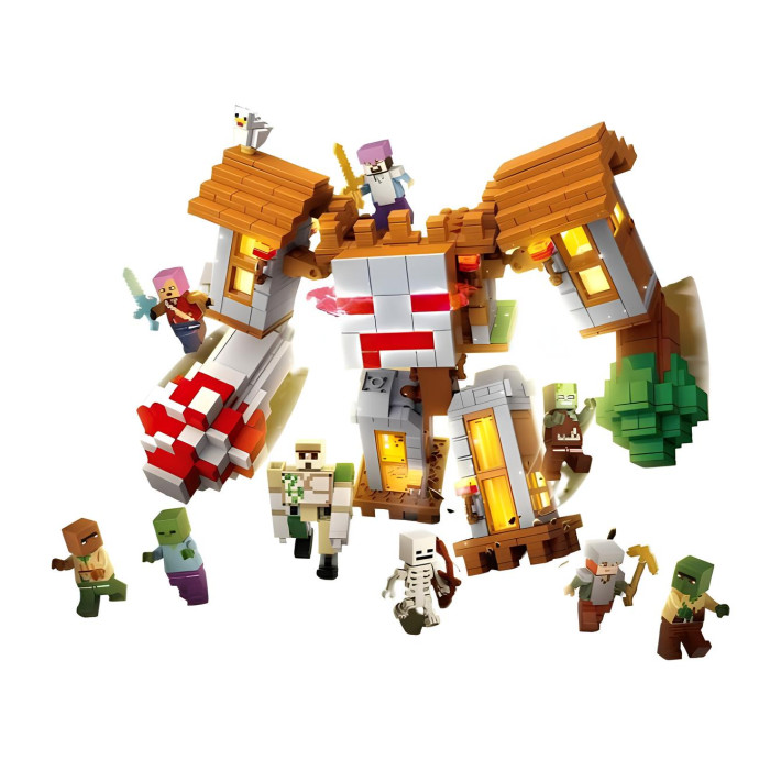 Велетенський конструктор Minecraft Залізний Голем-Титан із LED-підсвіткою