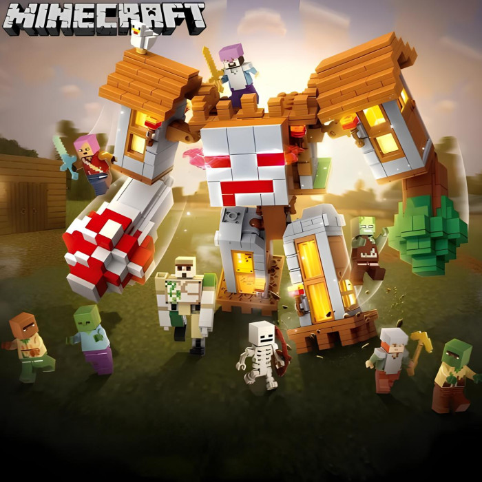 Велетенський конструктор Minecraft Залізний Голем-Титан із LED-підсвіткою