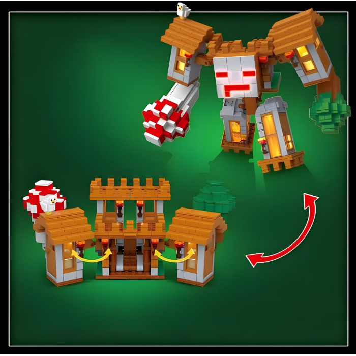 Велетенський конструктор Minecraft Залізний Голем-Титан із LED-підсвіткою