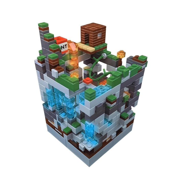 Конструктор Minecraft Сяючий підземний каньйон з LED-підсвіткою води та лави