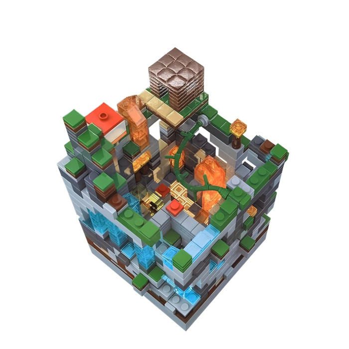 Конструктор Minecraft Сяючий підземний каньйон з LED-підсвіткою води та лави