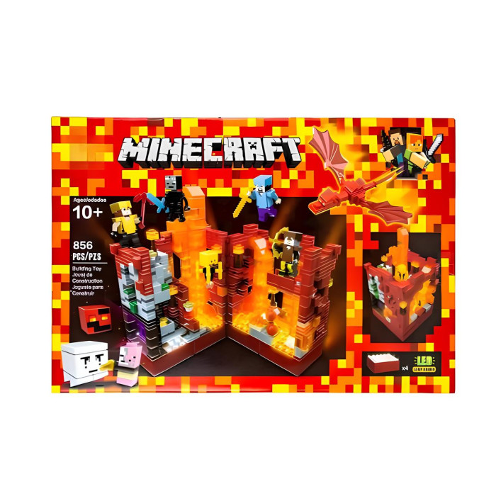 Конструктор Minecraft Сяюча фортеця Незеру з червоною LED-підсвіткою