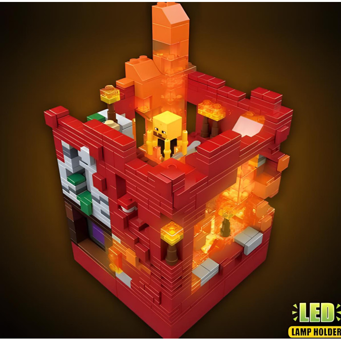 Конструктор Minecraft Сяюча фортеця Незеру з червоною LED-підсвіткою