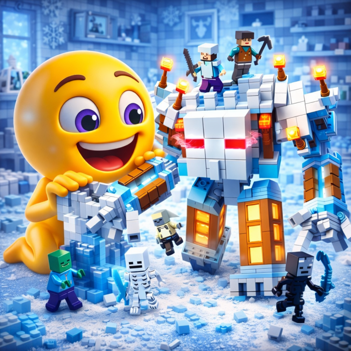 Велетенський конструктор Minecraft Крижаний Голем із LED-підсвіткою очей