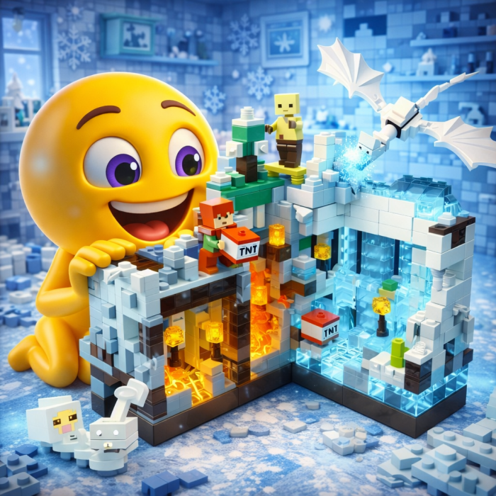 Конструктор Minecraft Сяюча крижана печера з блакитною LED-підсвіткою