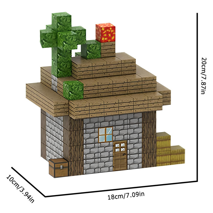 Конструктор Minecraft Будинок на пагорбі з кактусами та лавою на даху
