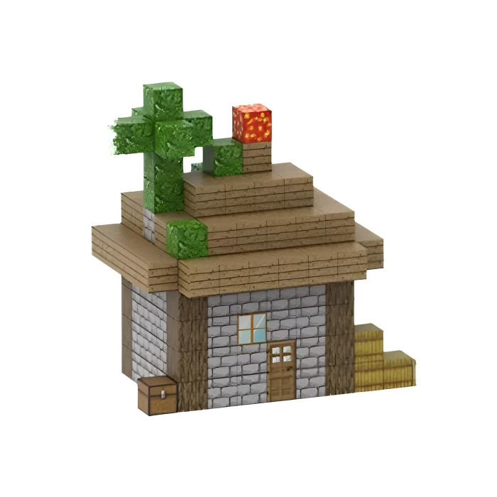 Конструктор Minecraft Будинок на пагорбі з кактусами та лавою на даху
