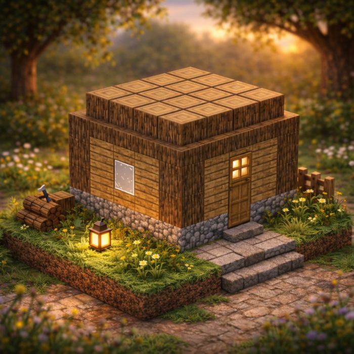 Конструктор Minecraft Дерев'яна хатина з кубиків на 78 деталей