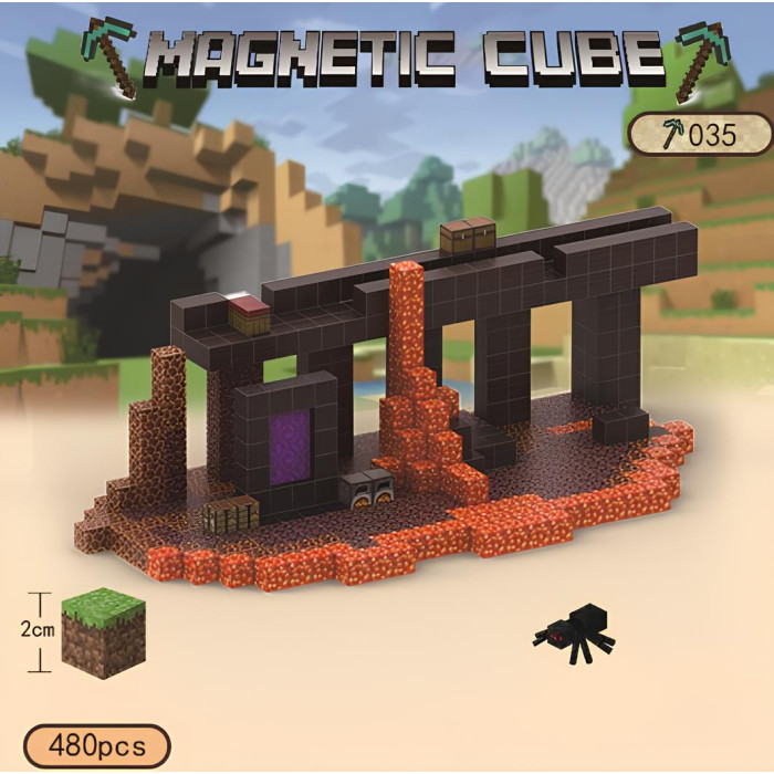 Конструктор Minecraft Портал у Незер із блоками лави та вогню