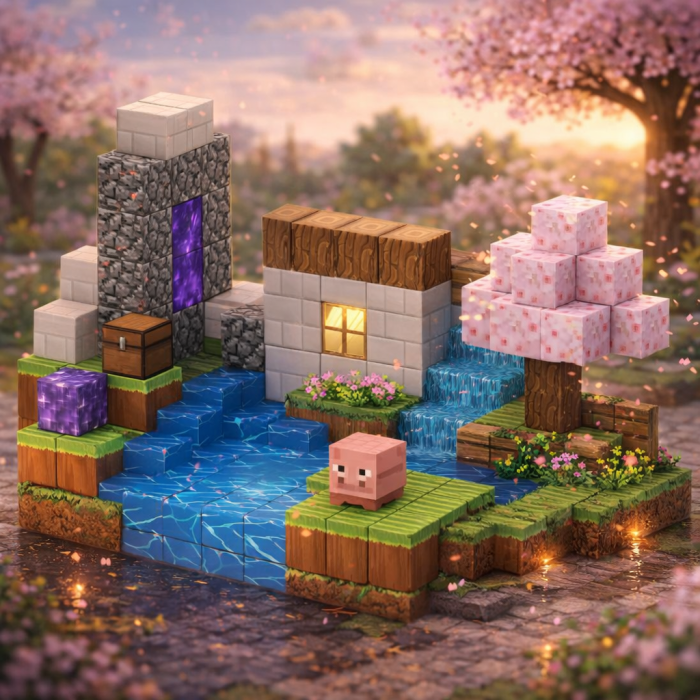 Конструктор Minecraft Будинок у вишневому гаю з деревом сакури