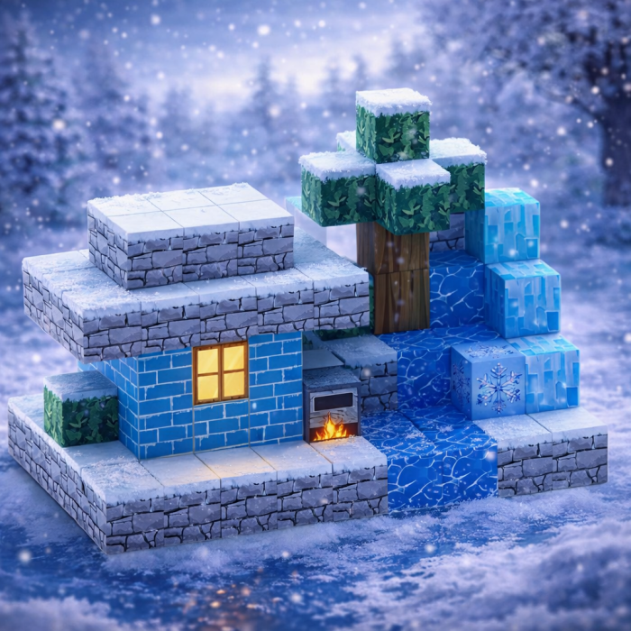 Конструктор Minecraft Крижаний будинок із засніженим дахом