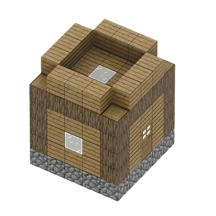Магнітний конструктор Minecraft Базовий дерев'яний дім із вікнами та дверима