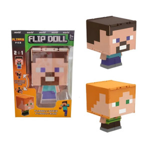 Майнкрафт фігурка перевертень Стів та Алекс 2 в 1